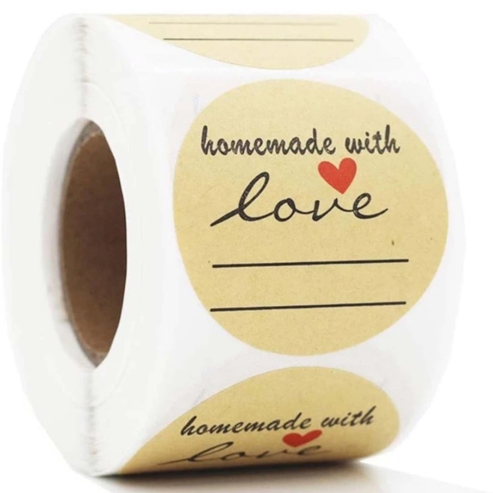 1” “Homemade with Love” Stickers - 500 pieces